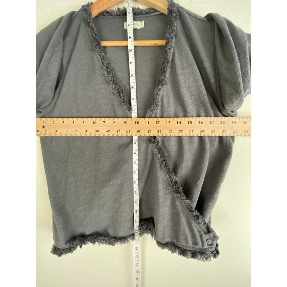 Spartina 449 Clara Convertible Cardigan Fringe Cotton Gray L - Picture 16 of 16